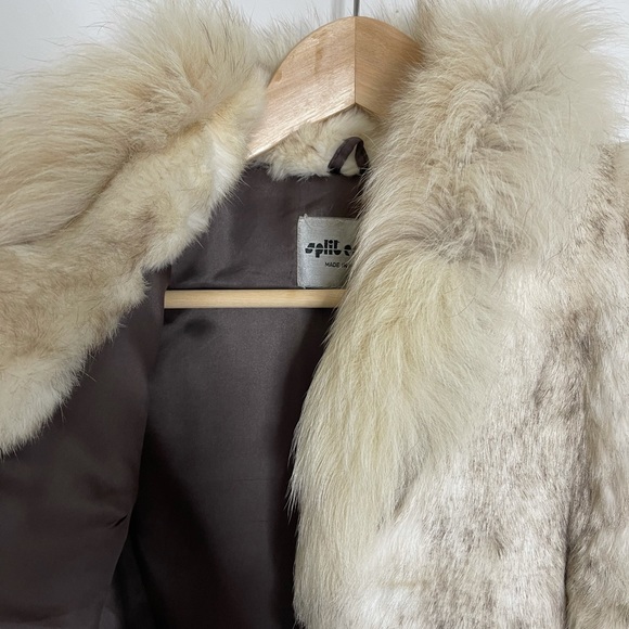 Gorgeous rabbit fur coat white gray - Picture 13 of 13